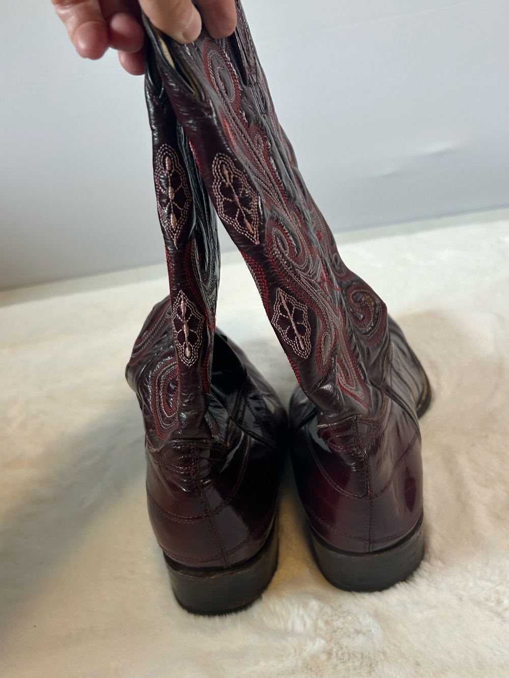 Indomables Boots Men 9.5  oxblood leather western cowboy boots Made in Mexico - Picture 10 of 14